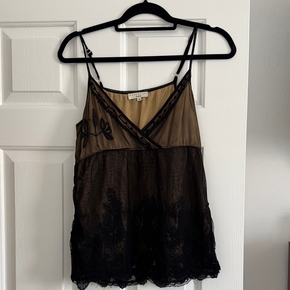 Chic Black Lace Camisole Top